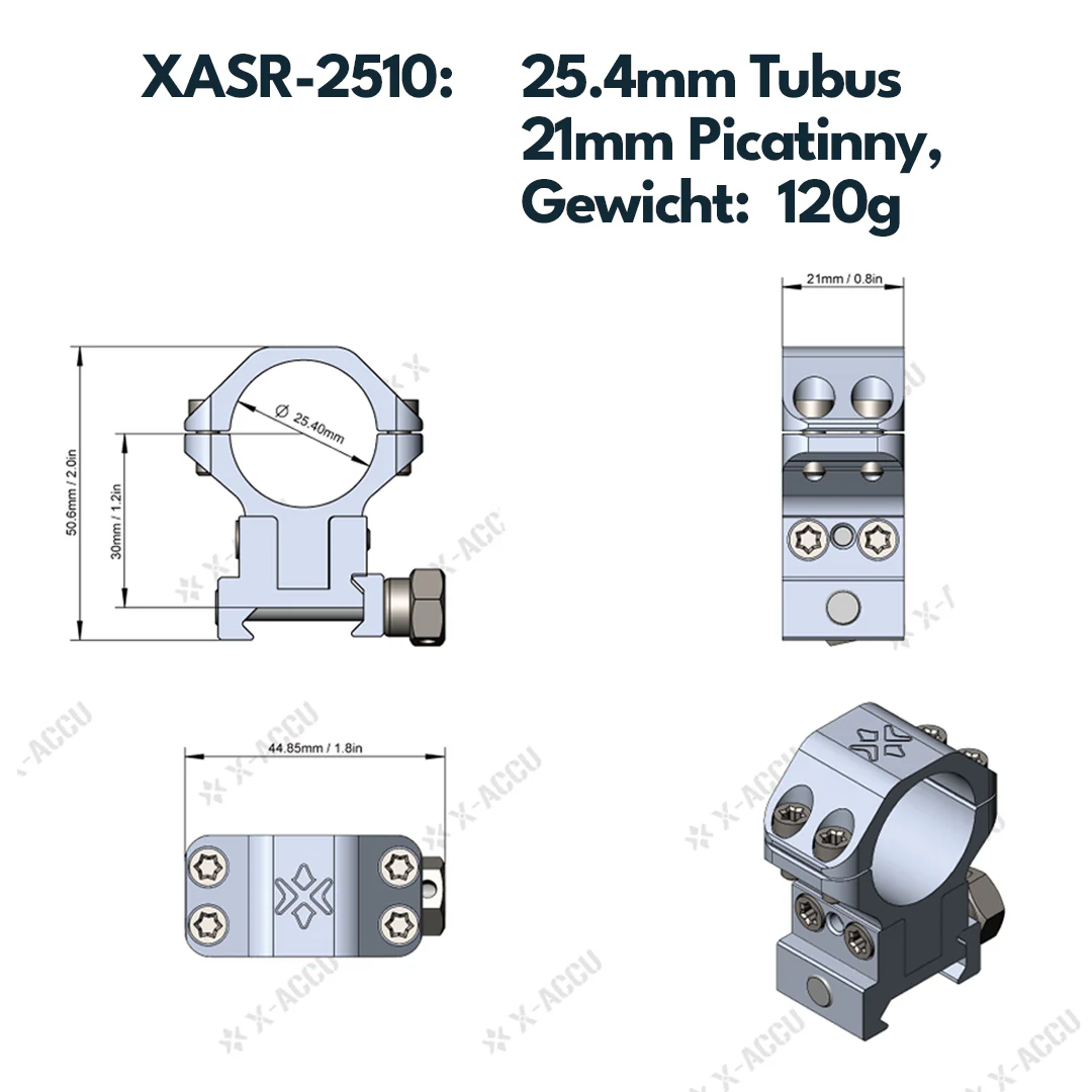 Vector Optics höhenverstellbare Montage für 25,4mm, 30mm & 34mm Tubus und 11mm / 21mm Schiene - Image 4