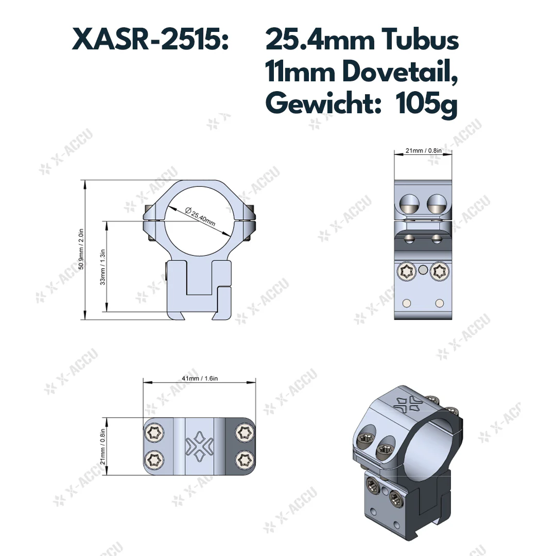 Vector Optics höhenverstellbare Montage für 25,4mm, 30mm & 34mm Tubus und 11mm / 21mm Schiene - Image 5