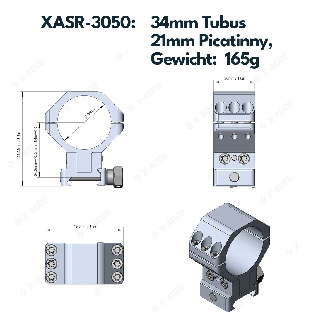 Vector Optics höhenverstellbare Montage für 25,4mm, 30mm & 34mm Tubus und 11mm / 21mm Schiene - Image 8
