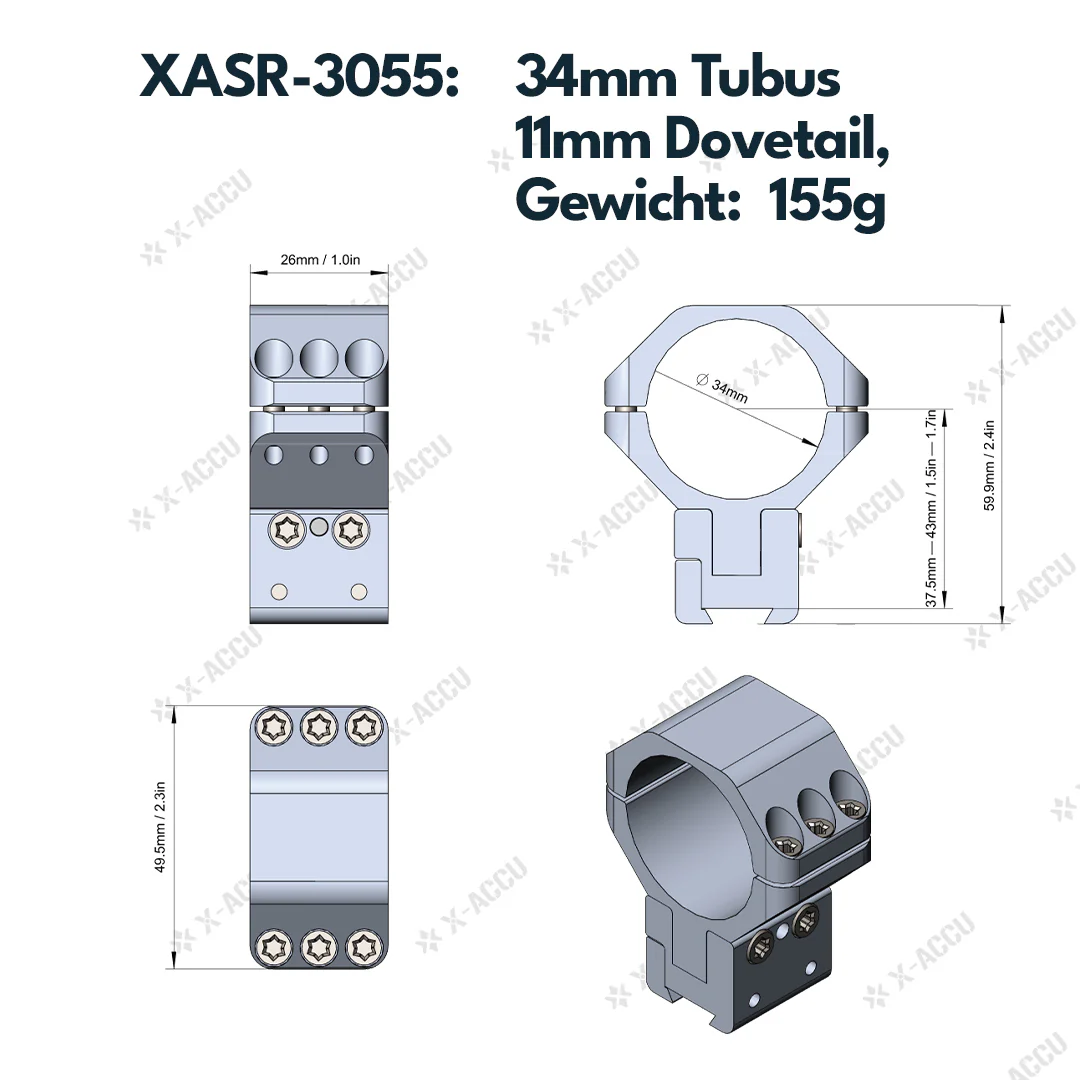 Vector Optics höhenverstellbare Montage für 25,4mm, 30mm & 34mm Tubus und 11mm / 21mm Schiene - Image 9
