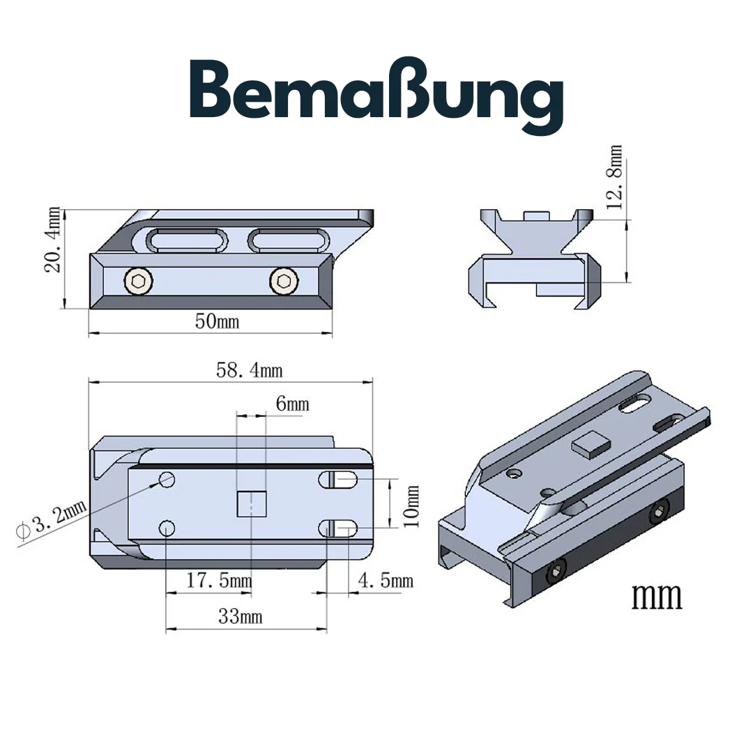 Vector Optics MAV-P05 Montage für Aimpoint Micro Footprint, 21mm Picatinny, h=12,8mm - Image 2