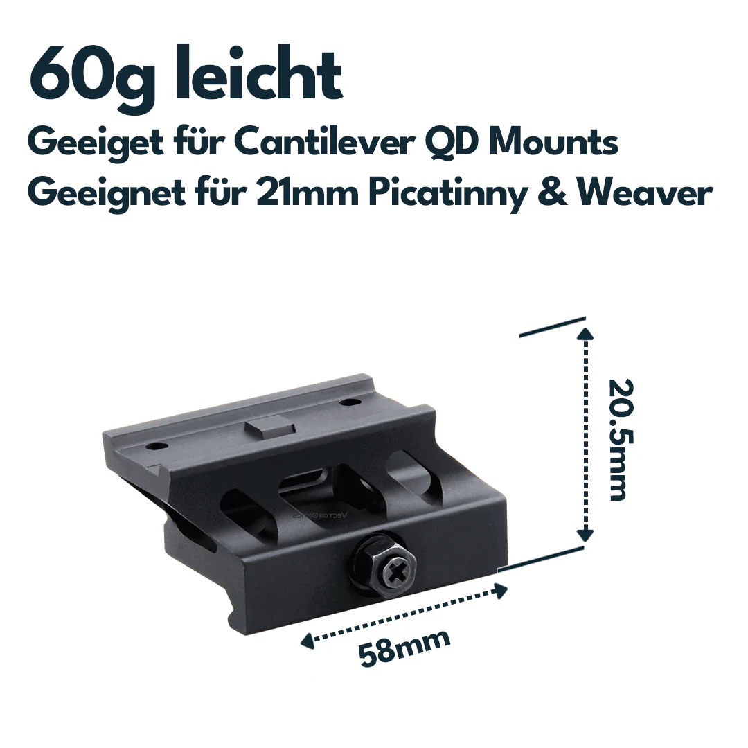 Vector Optics MAV-QD10 Schnellmontage für Aimpoint Micro Footprint, 21mm Picatinny, h=20,5mm - Image 2