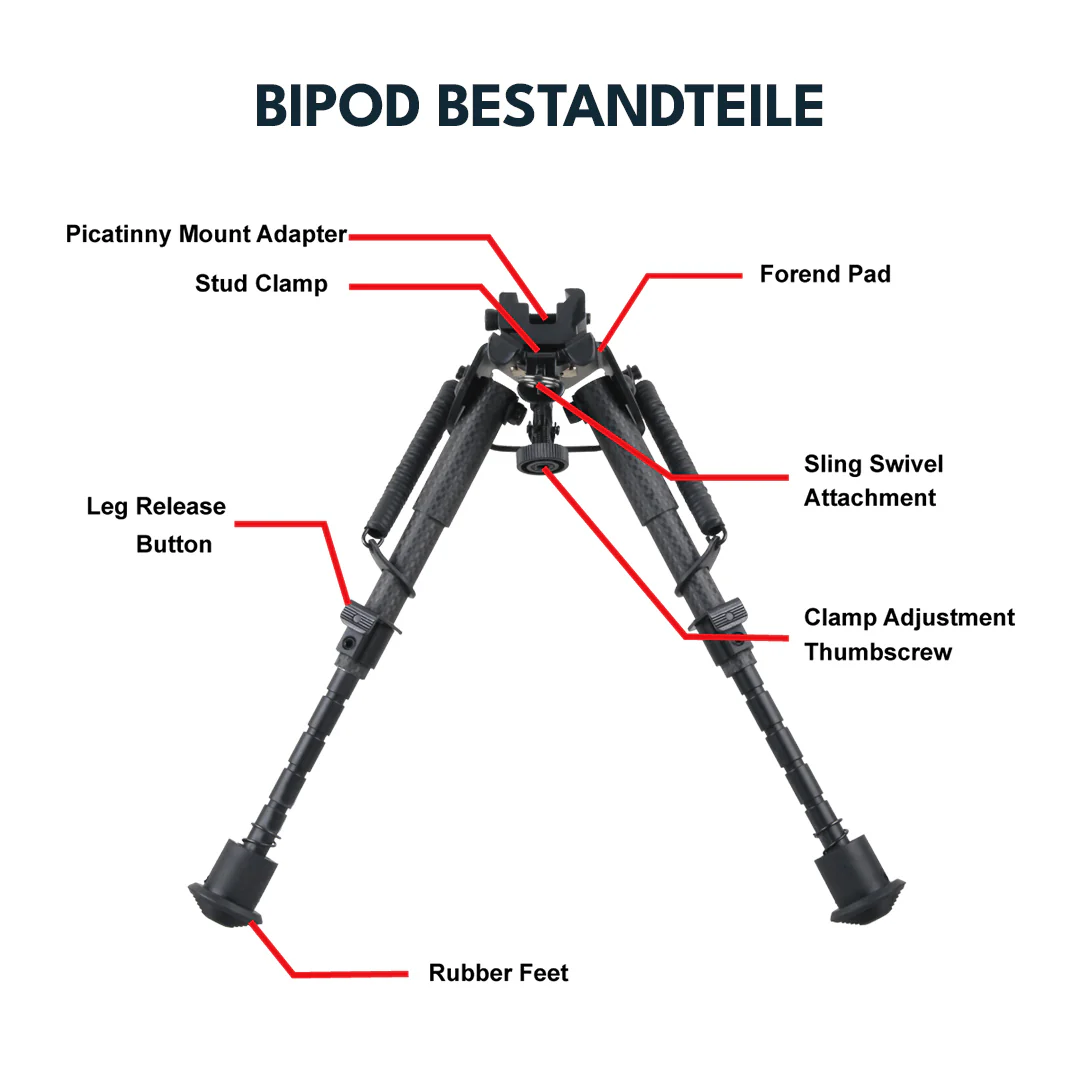 Vector Optics Rokstad Bipod aus Kohlenstoff und Aluminium in verschiedenen Höhen - Image 4