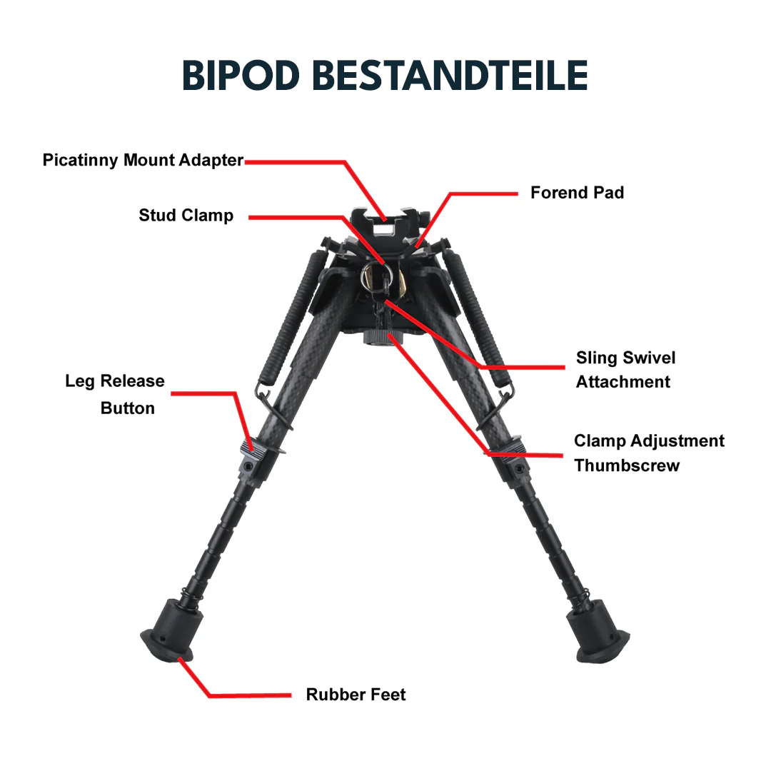 Vector Optics Rokstad Swivel Bipod aus Kohlenstoff und Aluminium in verschiedenen Höhen - Image 2