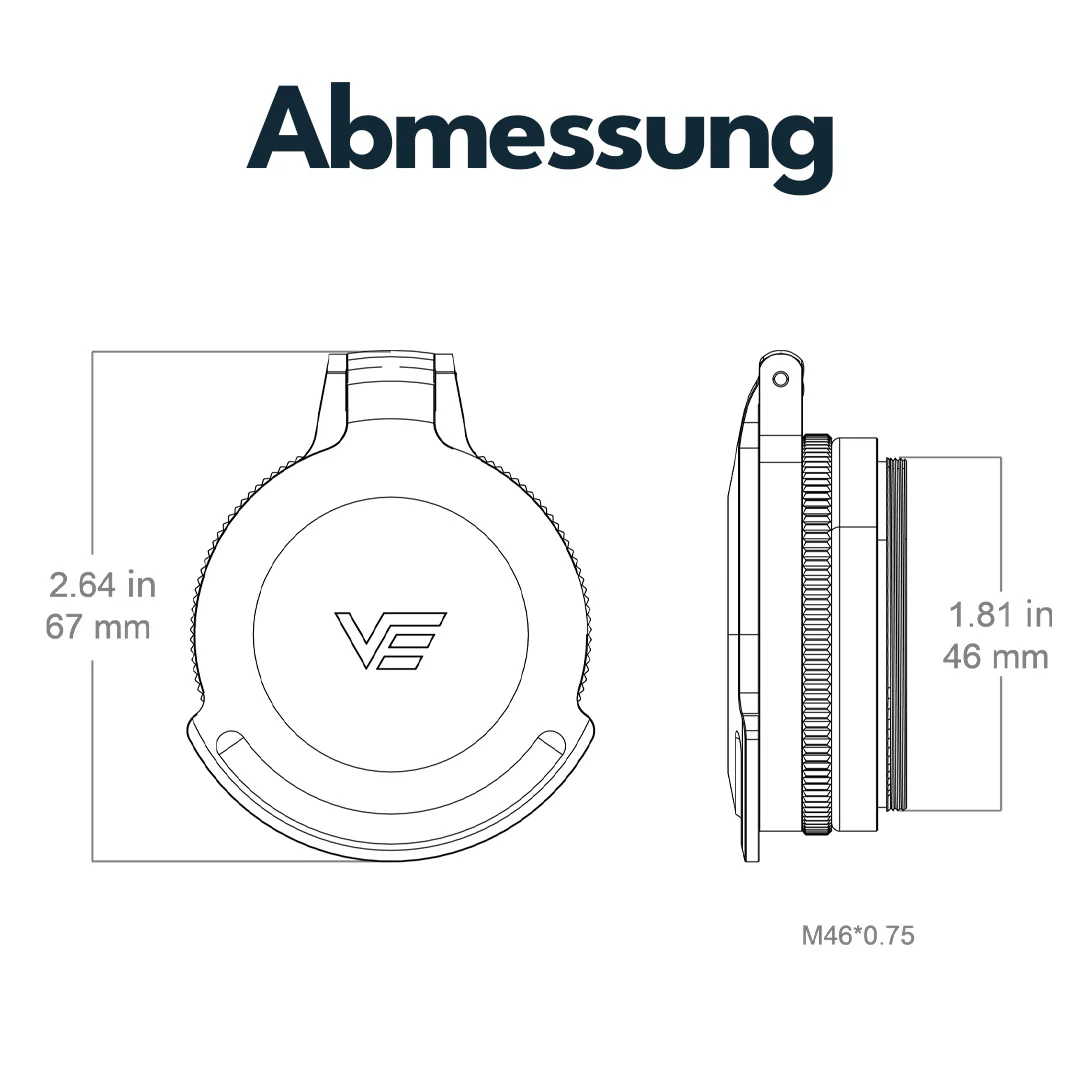 Vector Optics SCFC-MO44 Aluminium Flip-Up Cap für Contintal Objektiv 44mm - Image 2