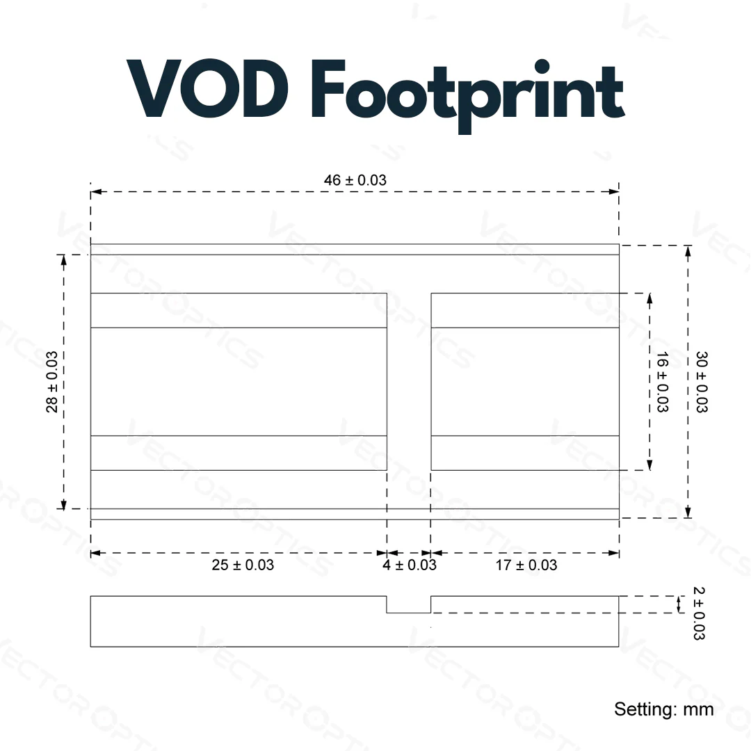 Vector Optics SCFRM-17 Montage mit VOD (Aimpoint) Footprint für 11mm Dovetail, h=6mm - Image 2