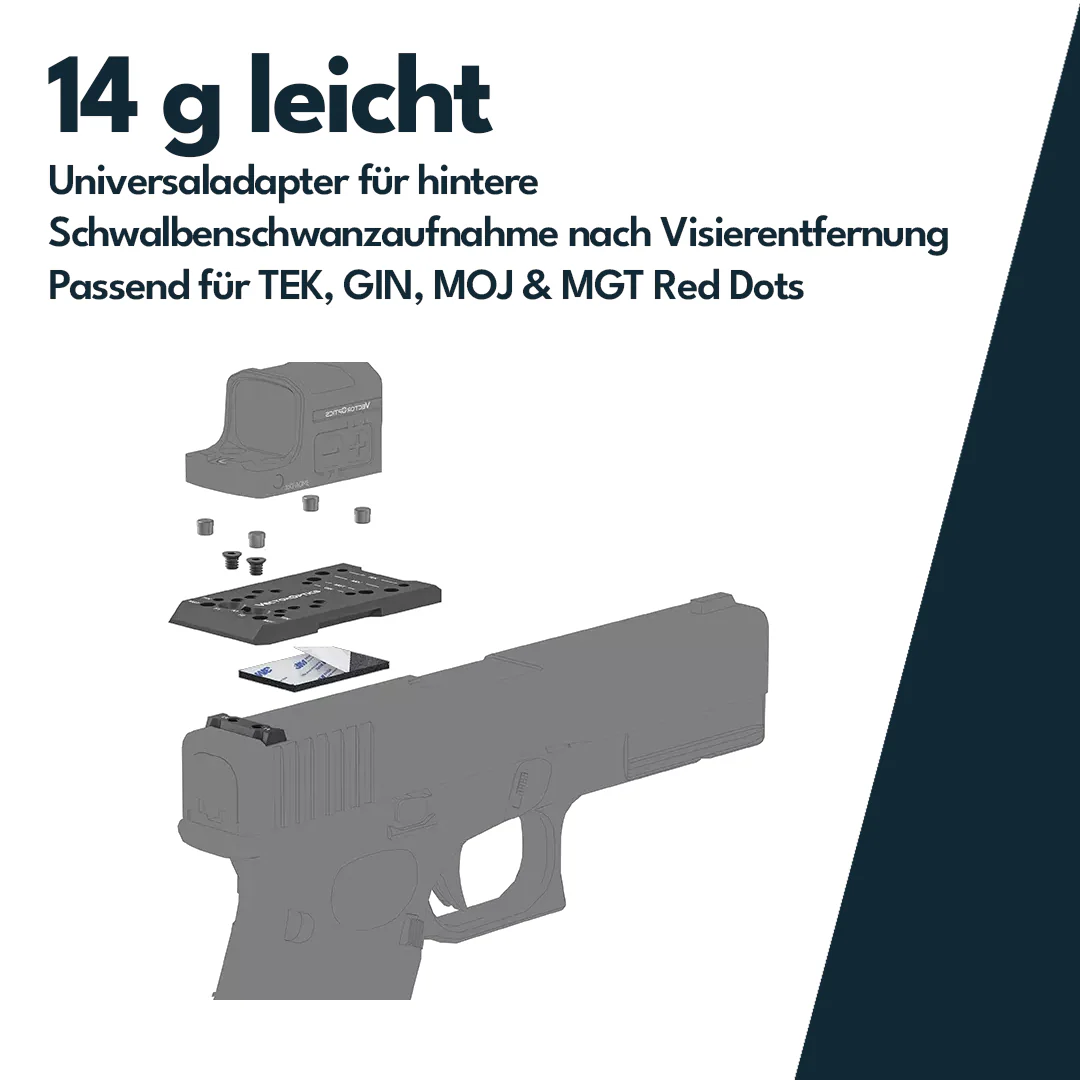 Vector Optics SCFRM-GK11 4in1 Glock Montage für Reflexvisiere mit MOJ, TEK, GIN & MGT Footprint - Image 3