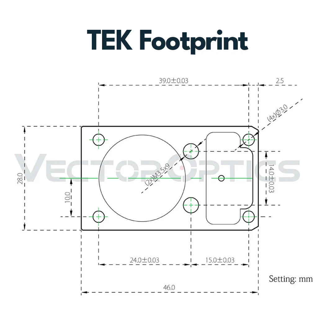 Vector Optics SCRA-67 Montage mit TEK (Docter Sight) Footprint, 21mm Picatinny, h=28mm - Image 2
