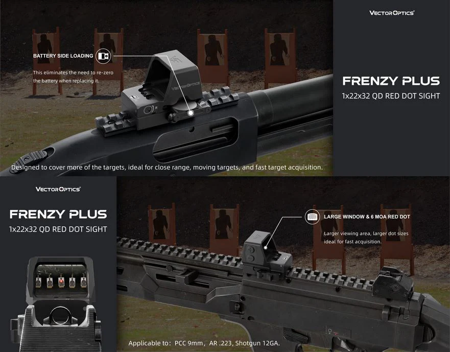 Vector Optics SCRD-65 Frenzy Plus F3 1x22x32 QD Reflexvisier - Image 5