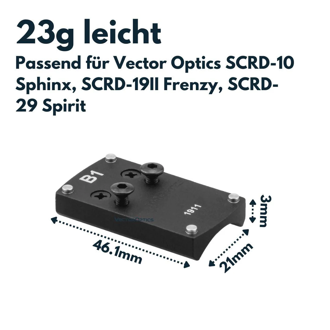 Vector Optics SCRDM-02 M1911 Montage für Reflexvisiere mit TEK (Docter Sight) Footprint - Image 3