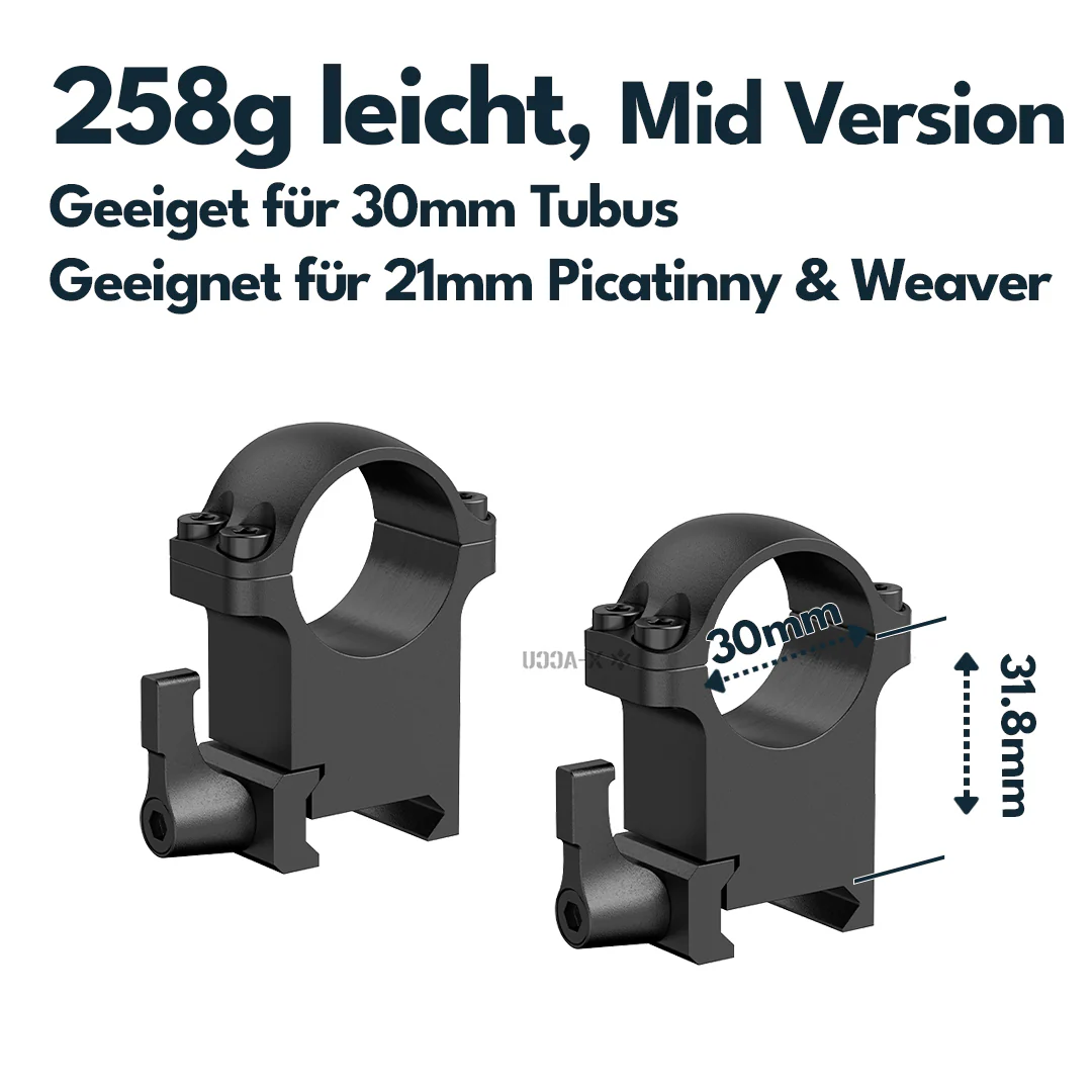 Vector Optics Stahl-Schnellmontage für 25,4mm Tubus, 21mm Picatinny/Weaver in verschiedenen Höhen - Image 6