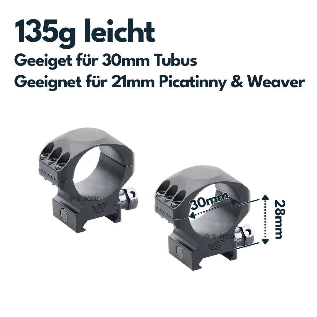 Vector Optics XASR-3001 X-Accu Montage für 30mm Tubus, 21mm Picatinny, h= 25,4mm - Image 3