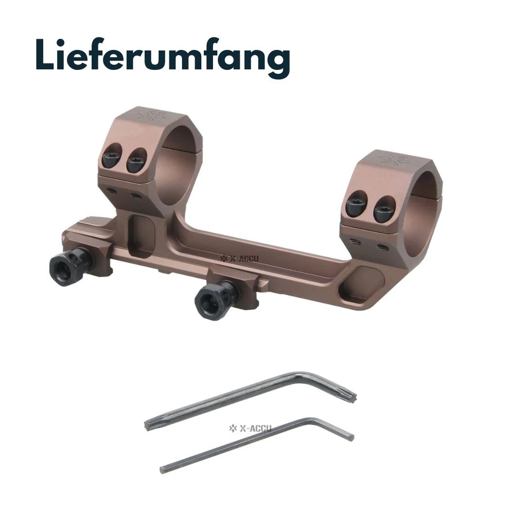 Vector Optics XASR-3036 X-Accu Blockmontage für 30mm Tubus, 21mm ext. Picatinny for AR, 20MOA Vorneigung, h=38mm FDE - Image 3