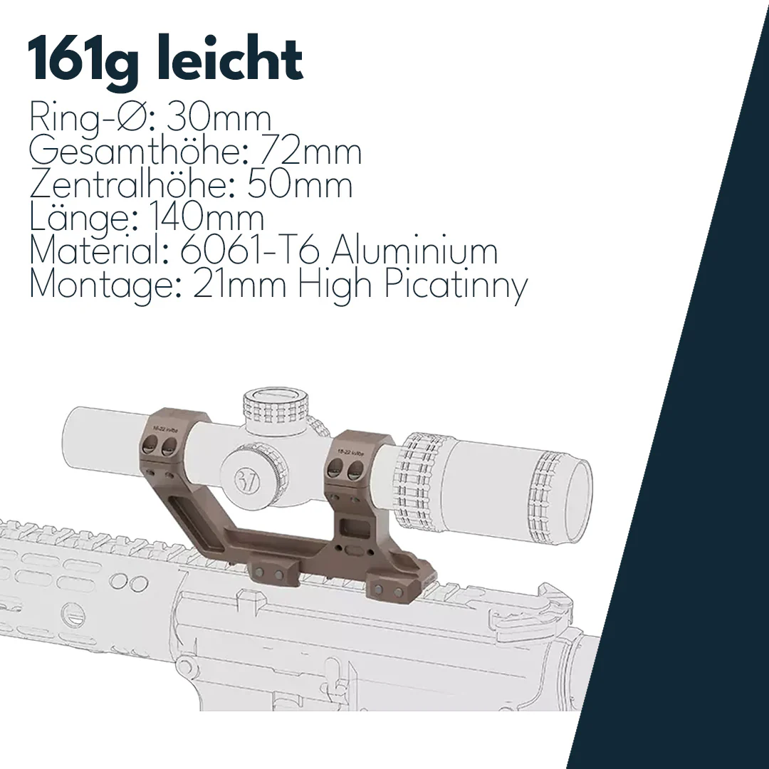 Vector Optics XASR-F3038 X-Accu Blockmontage für 30mm Tubus, 21mm Picatinny for AR, h=50mm - Image 2