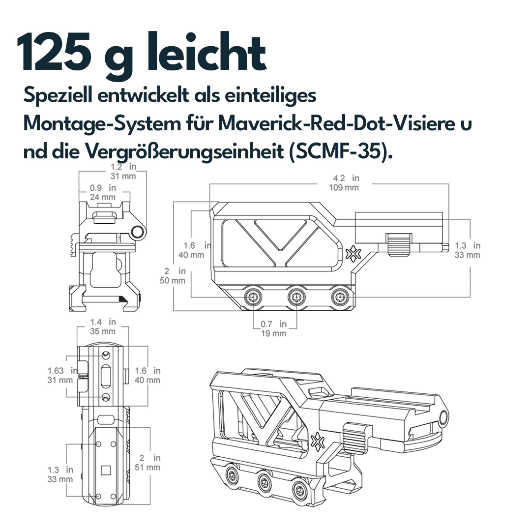 Vector Optics XASR-RM01 einteilige Montageplattform für Maverick Visier + Maverick Magnifier - Image 3
