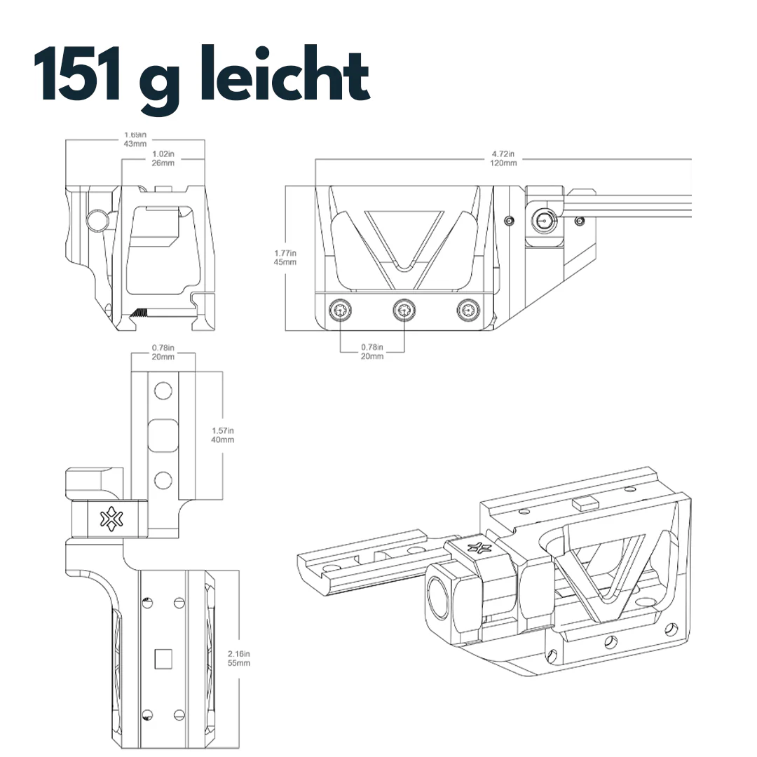 Vector Optics XASR-RM02 einteilige Montageplattform für Scrapper Visier + Paragon Magnifier - Image 4