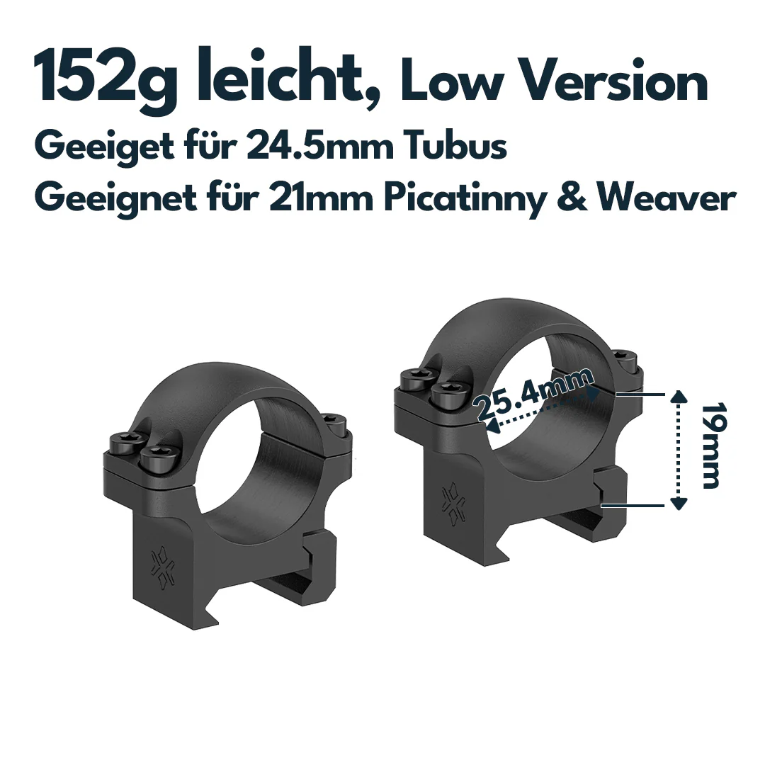 Vector Optics XASR-S01 X-Accu Stahl-Montage für 25,4mm Tubus und 21mm Picatinny/Weaver in verschiedenen Höhen - Image 3