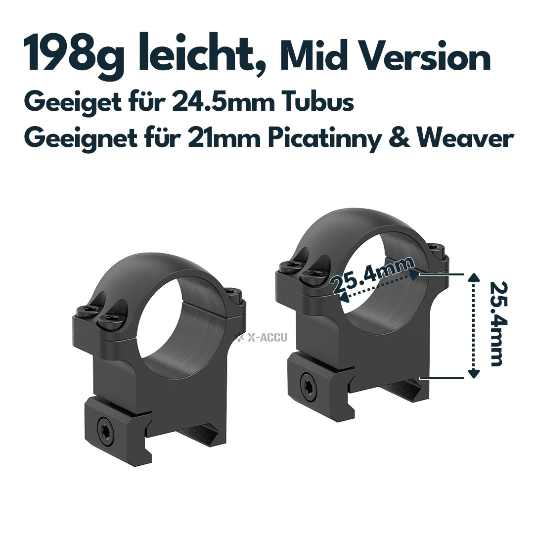 Vector Optics XASR-S01 X-Accu Stahl-Montage für 25,4mm Tubus und 21mm Picatinny/Weaver in verschiedenen Höhen - Image 4