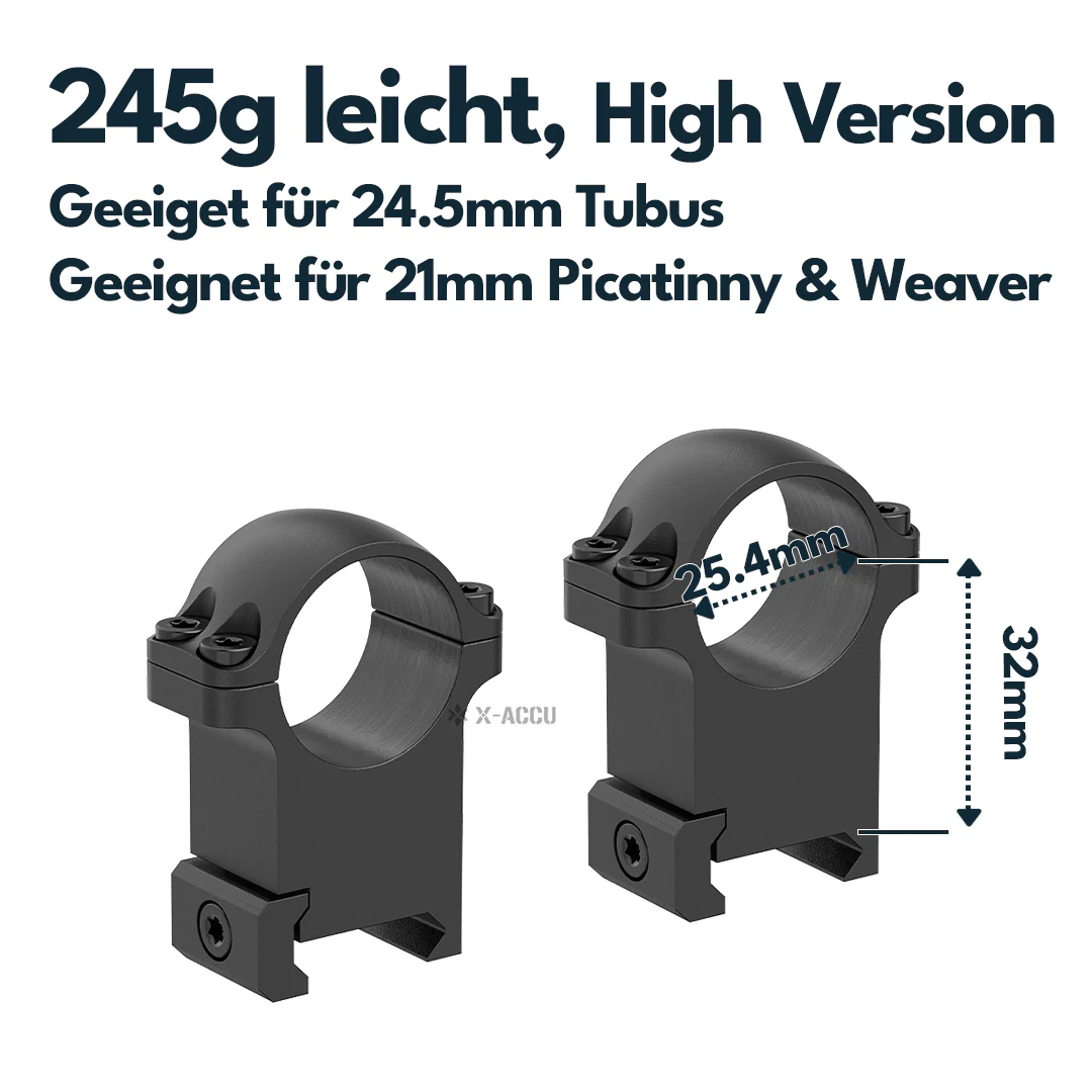 Vector Optics XASR-S01 X-Accu Stahl-Montage für 25,4mm Tubus und 21mm Picatinny/Weaver in verschiedenen Höhen - Image 5