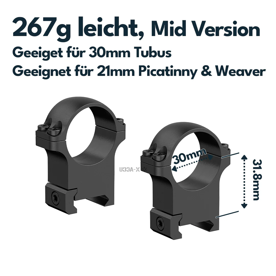 Vector Optics Stahl-Montage für 30mm Tubus, 21mm Picatinny/Weaver in verschiedenen Höhen - Image 3