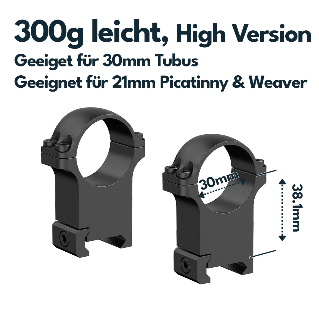 Vector Optics Stahl-Montage für 30mm Tubus, 21mm Picatinny/Weaver in verschiedenen Höhen - Image 4