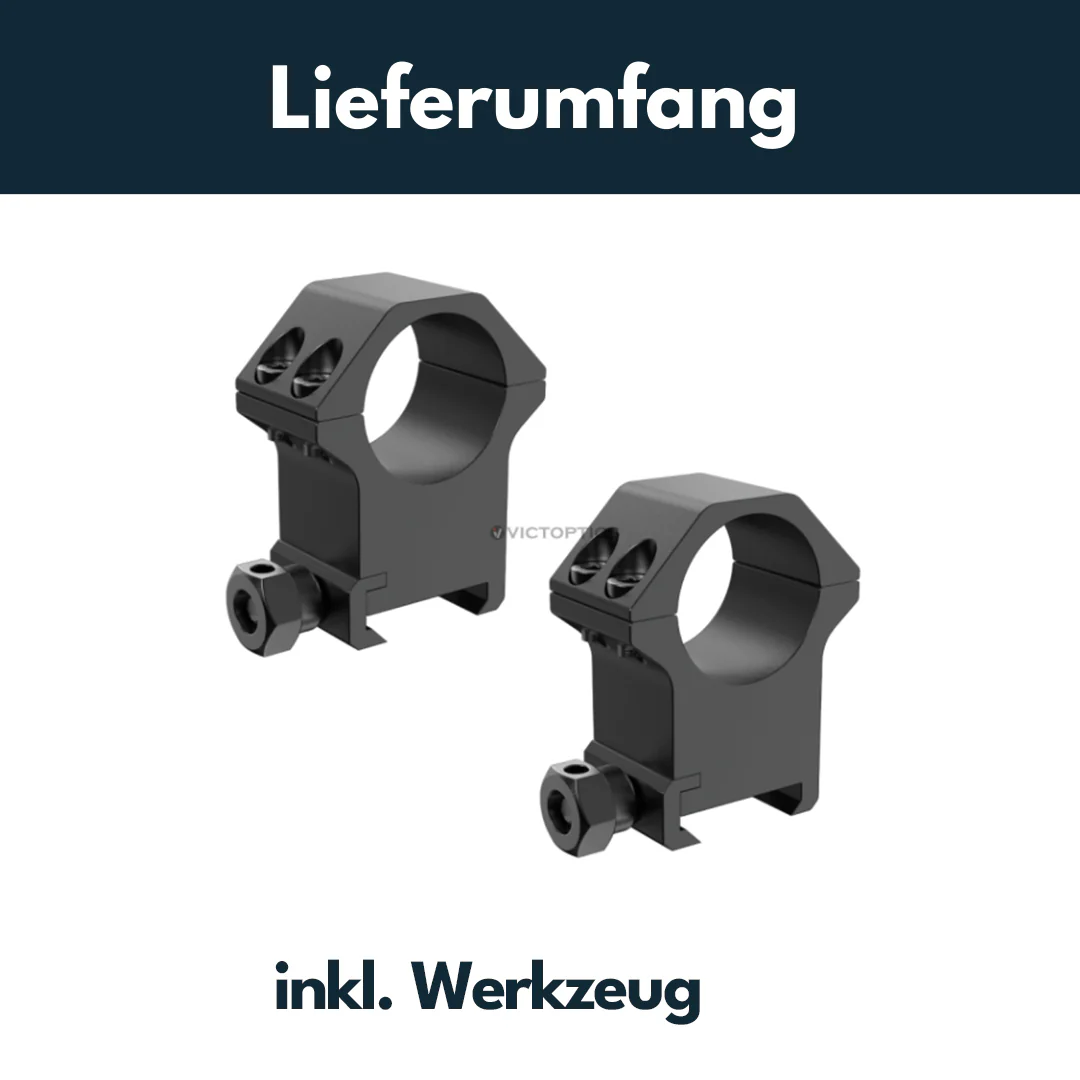 Victoptics Montageringe aus Aluminium für 21mm Schiene und 25,4mm Tubus in verschiedenen Höhen - Image 5